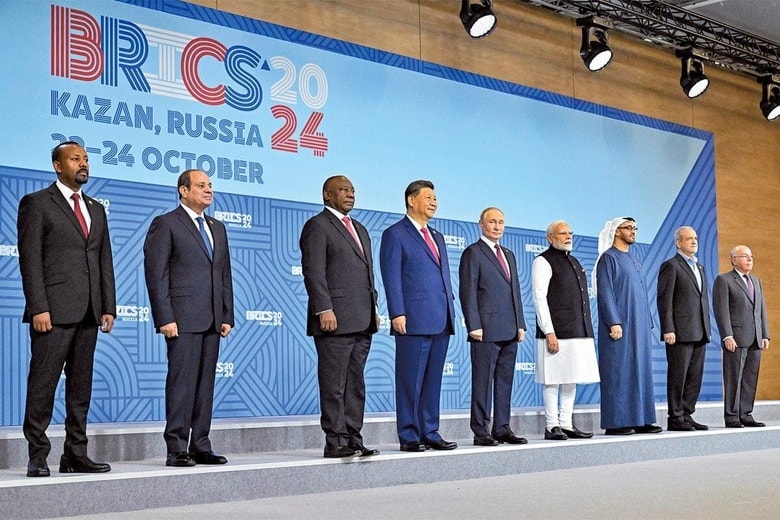 BRICS拡大後初の首脳会議に臨む9カ国首脳（ロシア、10月23日）　ANI PHOTOｰREUTERS