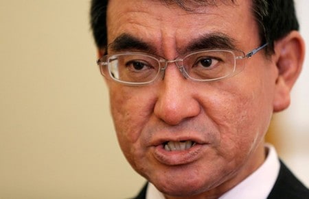 　５月９日、河野太郎外相は、トランプ米大統領がイラン核合意からの離脱を表明したことを受けて談話を発表した。写真は都内で３月撮影（２０１８年　ロイター/Toru Hanai）