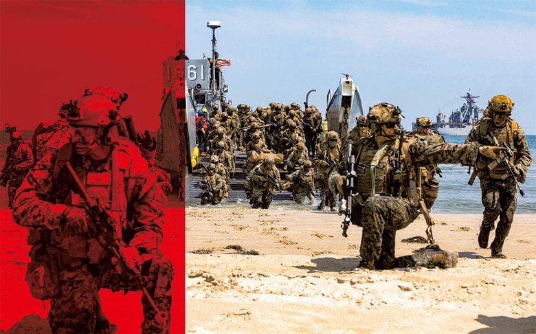 米世論は党派にかかわらず地上侵攻に否定的（写真はバージニア州の基地で演習を行う海兵隊）　JOSHUA KUMAKAWｰU.S. MARINE CORPS