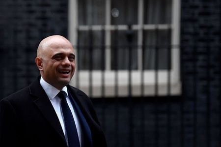 　１月７日、英国のジャビド財務相（写真）は３月１１日に来年度（２０２０年４月─２０２１年３月）予算を発表する。１月末に実現するとみられる欧州連合（ＥＵ）離脱後の初の予算となる。写真はロンドンで６日撮影（２０２０年　ロイター／Toby Melville）