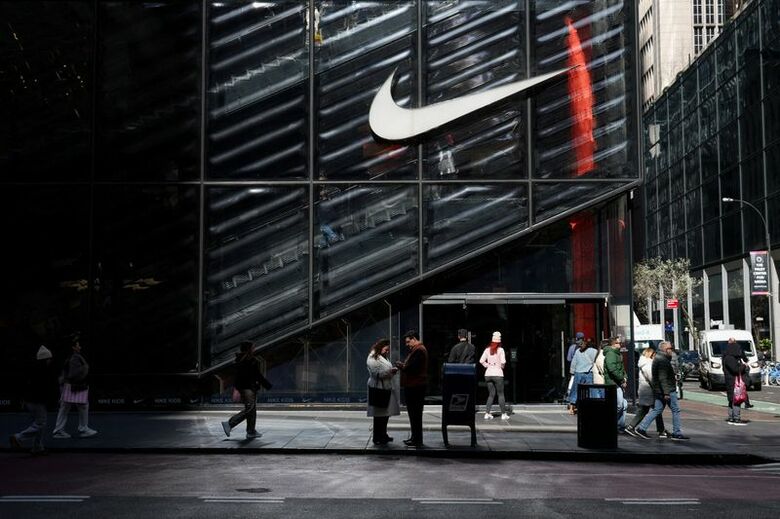 写真はニューヨークにあるナイキの店舗。2025年4月、米ニューヨークで撮影。REUTERS/Kylie Cooper