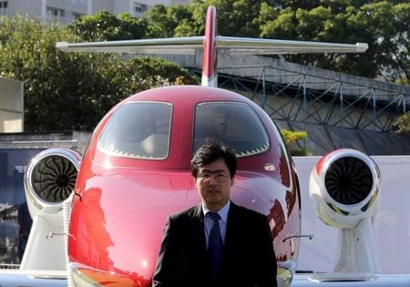　１月１９日、ホンダの航空機事業子会社の藤野社長は会見で、ホンダジェットの受注について「１００機を大きく超えるオーダーをいただいている」と述べた。サンパウロで昨年８月撮影（２０１６年　ロイター/Paulo Whitaker）