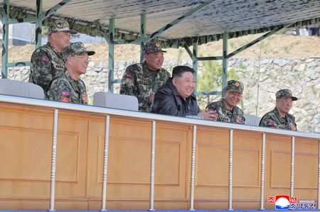 　北朝鮮国営メディアは５日、金正恩朝鮮労働党総書記が４日に朝鮮人民軍特殊作戦部隊の基地を訪問したと報じた。朝鮮中央通信（ＫＣＮＡ）提供写真（２０２５年　ロイター）
