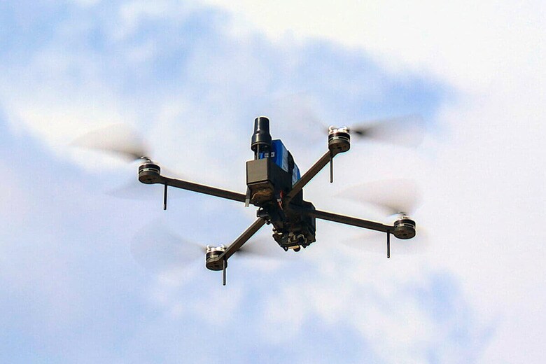 ウクライナの攻撃用ドローン（4月13日、キーウ）　Bahmut Pavlo/Ukrinform/Abaca via Reuters Connect