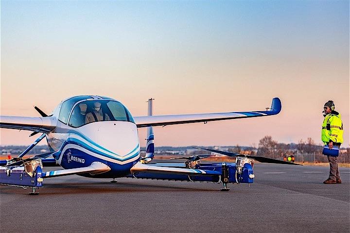 １月２３日、米航空大手ボーイングは、自動運転による「空飛ぶタクシー」（写真）の試験飛行に成功したと発表した。米バージニア州マナサスで撮影。ボーイング提供（２０１９年　ロイター）
