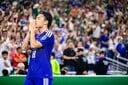 【日本サッカーの進化を 世界に示した サムライ・ブルーの軌跡】  チュニジア戦でゴールを決めた上田綺世（6月20日） Luis Revilla MataーZUMA-Reuters