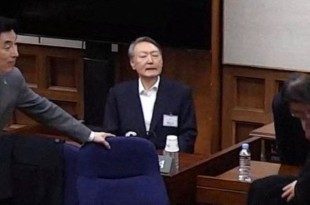尹錫悦前大統領。2月19日、ソウル中央地裁提供。Yonhap via REUTERS