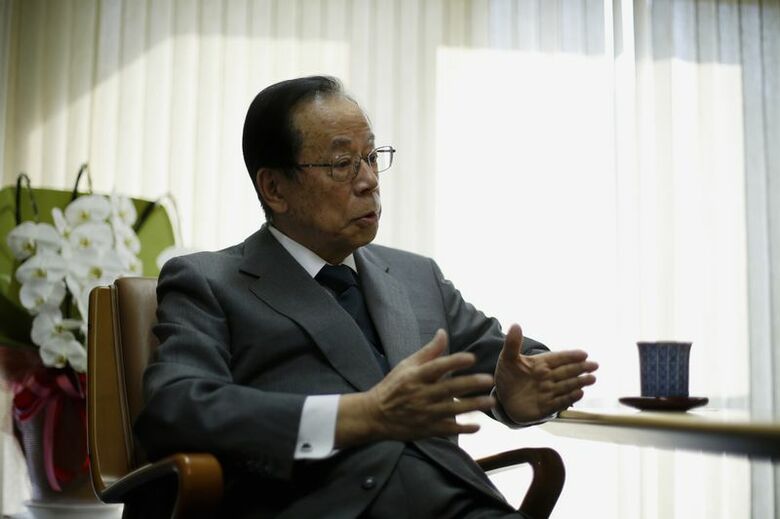 福田元首相、2015年撮影 REUTERS/Yuya Shino