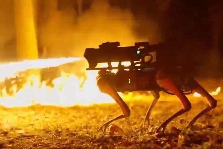 米企業が開発した火炎放射器搭載の「Thermonator」　@Human101Nature/X