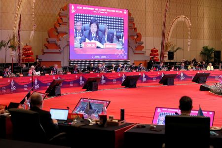 　８月３１日、２０カ国・地域（Ｇ２０）環境・気候相会合が、インドネシアのバリ島で開催された。代表撮影（２０２２年　ロイター）