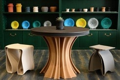 廃プラスチックや未利用材が高級家具に...前田技研による廃材を用いた3Dプリンティングが世界を変える