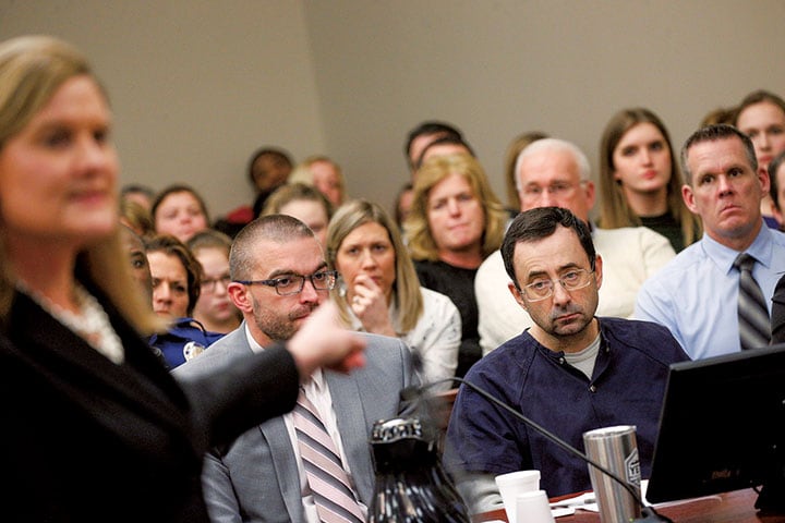 ナサーはけがの治療と称して女子選手に性的虐待を繰り返していた　Brendan Mcdermid-REUTERS