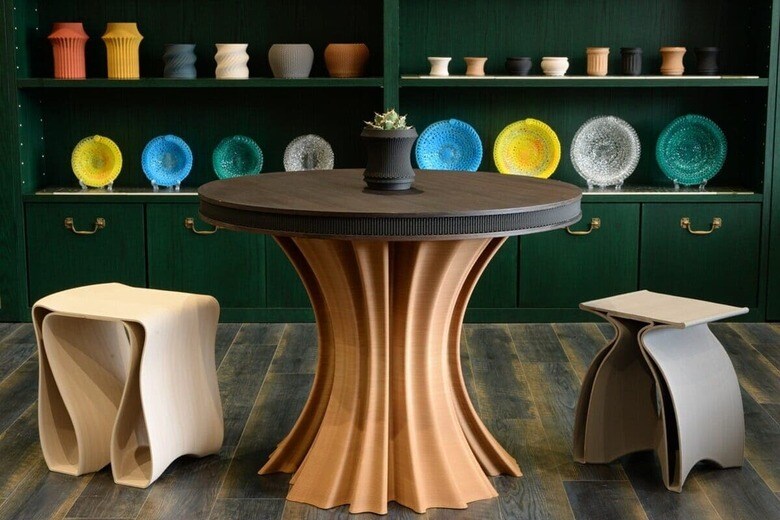 3Dプリントで作成された孚美（フウビ）ブランドのインテリア