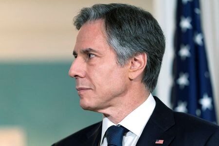 　６月７日　ブリンケン米国務長官はロシアとドイツを結ぶガスパイプライン「ノルドストリーム２」を巡り一部制裁を見送った決定について、敷設完了が「既成事実」だった点を踏まえると妥当な判断だったと指摘し、ロシアがガスを武器として利用する場合は対応すると強調した。写真は６月３日、ワシントンで撮影（２０２１年　Jacquelyn Martin/Pool via REUTERS）