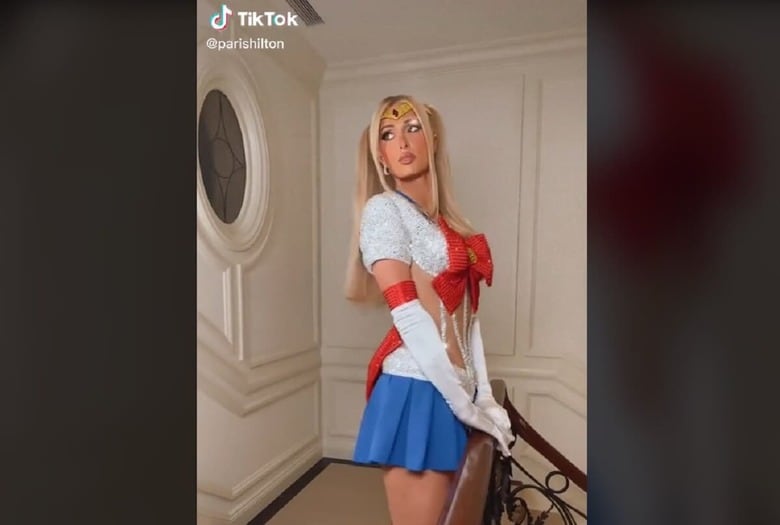 好評だったパリス・ヒルトンのセーラームーン姿　@parishilton/TikTok
