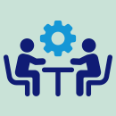 人と会話するピクトグラム