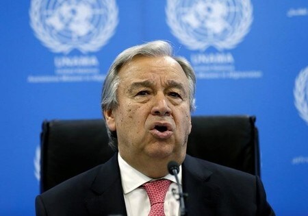 　６月２１日、グテレス国連事務総長（写真）は、創設される国連テロ対策局の局長に、ロシアのベテラン外交官であるボロンコフ駐ジュネーブ国際機関代表部大使を任命した。写真はカブールで１４日撮影（２０１７年　ロイター／MOHAMMAD ISMAIL）