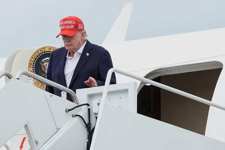 トランプ米大統領。8月16日、米メリーランド州のアンドリュース合同基地で撮影。REUTERS/Ken Cedeno