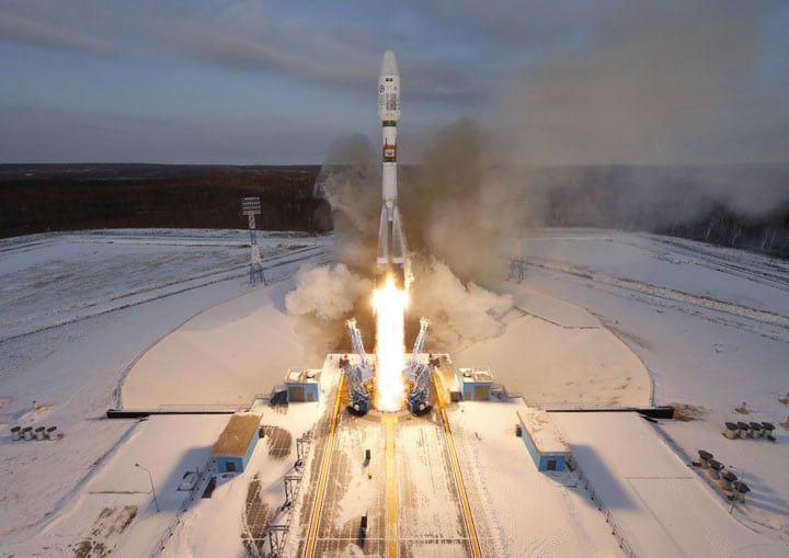 ロシアの対衛星攻撃の技術はアメリカに数年先んじていると見られる（画像はソユーズロケットの打ち上げ、17年11月）　REUTERS
