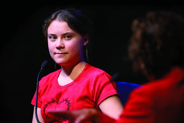 グレタさんの物語は美しいが（10月、自著の発表会）HENRY NICHOLLSーREUTERS