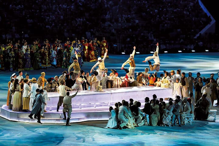 2014年にソチで開催されたパラリンピックの開会式で演じられたチェーホフの演劇の一場面　IAN WALTON/GETTY IMAGES