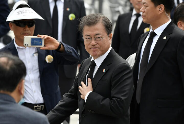 文在寅大統領は5月18日、光州市で光州民主化運動40周年記念式典に出席　Jung Yeonje/ REUTERS