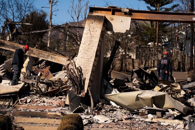 多くの豪邸が焼失したロス近郊のパシフィック・パリセーズ　David Ryder-REUTERS