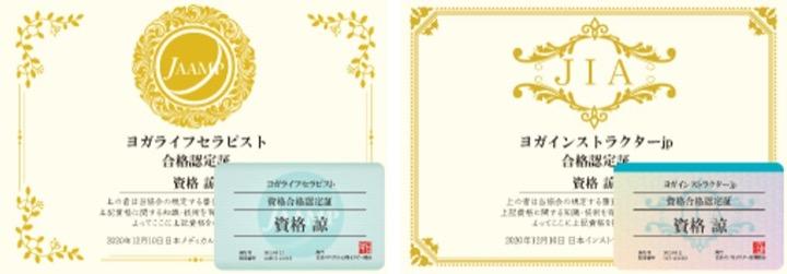 ヨガの資格証明書