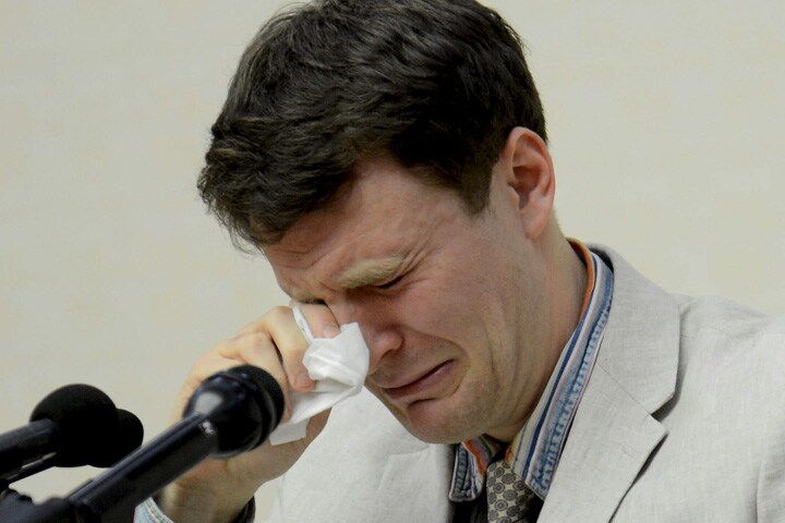 北朝鮮で拘束されアメリカに帰国し死亡したバージニア大学の学生オットー・ワームビア　KCNA-REUTERS