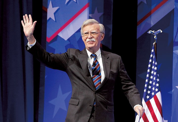 ブッシュ政権時代の顔、ボルトンをトランプは気に入っていると公言　Joshua Roberts-REUTERS