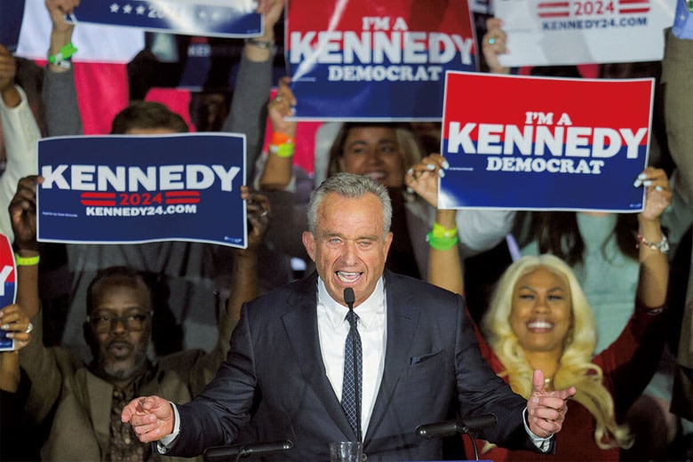 ロバート・ケネディJr.が出馬を表明（4月19日）BRIAN SNYDERーREUTERS