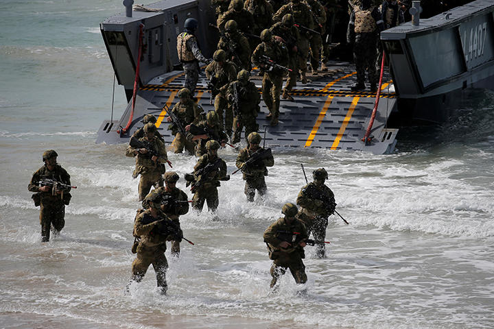 台湾有事となればオーストラリア軍は支援に駆け付けるのか（写真は2017年の米豪軍合同演習）　Jason Reed-REUTERS