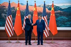 米中首脳会談始まる、盛大に歓迎式典　貿易やイラン情勢協議へ