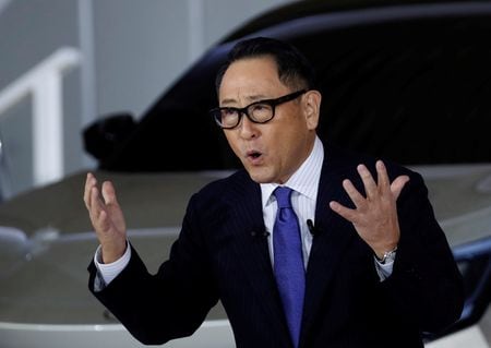トヨタ自動車が主導する商用車の技術開発会社「コマーシャル・ジャパン・パートナーシップ・テクノロジーズ（ＣＪＰＴ）」は１９日、物流効率化に向けた社会実装プロジェクトを福島県と東京都で２０２３年１月から始めると発表した。写真はトヨタの豊田章男社長。都内で昨年１２月撮影。（2022年 ロイター/Kim Kyung-Hoon）