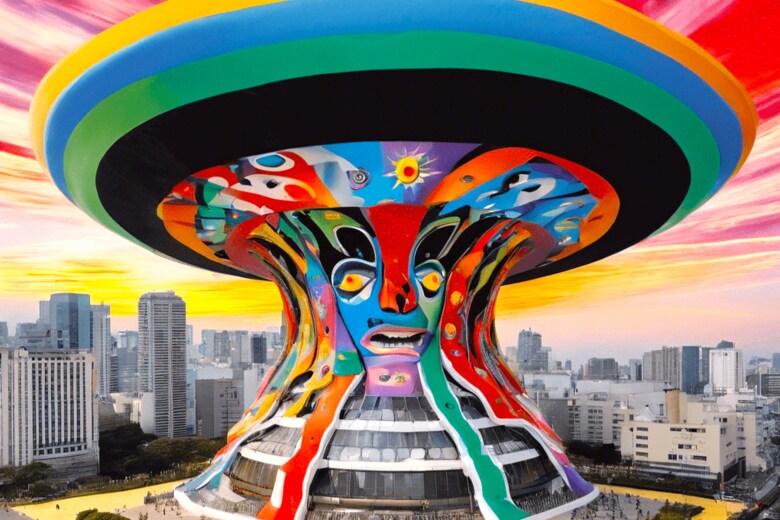 <strong>今回のAIイラスト：</strong>もし岡本太郎が「リング」をデザインしたら？　AI GENERATED ART BY NEWSWEEK JAPAN VIA STABLE DIFFUSION