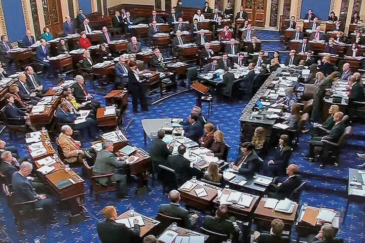 弾劾裁判で新しい証拠が一切出てこないようにするのが共和党の戦略だ　U.S. SENATE TV-HANDOUT-REUTERS