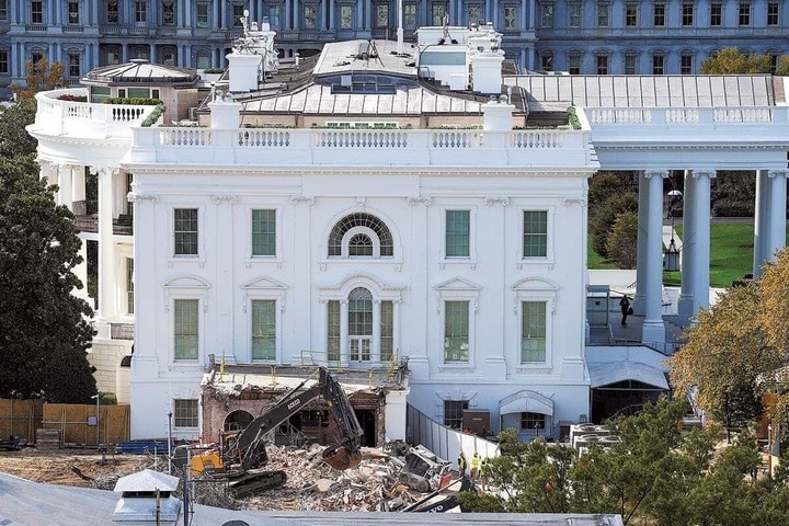 ボールルームを新設するため取り壊されたホワイトハウスの東棟