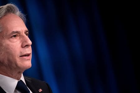 米国務省は４日、ブリンケン国務長官が来週、オーストラリアを訪問し、日本、米国、オーストラリア、インドの４カ国（クアッド＝ＱＵＡＤ）の外相会合に出席すると発表した。１月撮影（２０２２年　ロイター/Brendan Smialowski）