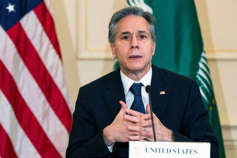 ブリンケン米国務長官は17日、ロシアの侵攻が続くウクライナで米国民が死亡したと発表した。11日撮影（2022年　ロイター）