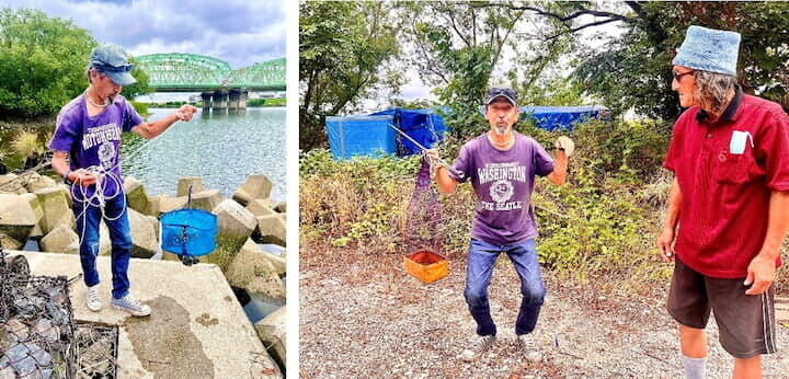 荒川河川敷のホームレス