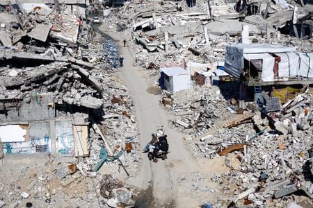 2026年3月8日、ガザ地区北部のジャバリアで撮影。REUTERS/Mahmoud Issa