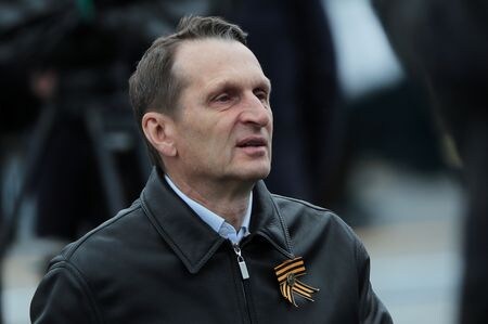 　９月３０日、ロシア対外情報局（ＳＶＲ）のナルイシキン長官（写真）は、西側諸国がノルドストリームに対する「テロ行為」に関与したことを示す情報があると述べた。モスクワで２０２１年５月撮影（２０２２年　ロイター／Evgenia Novozhenina）