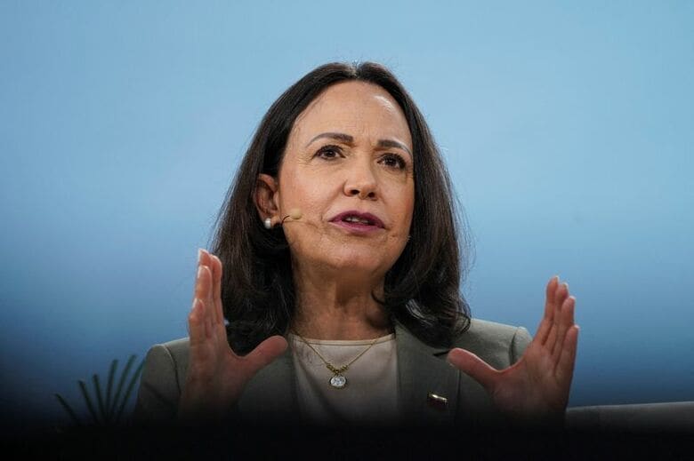 写真はベネズエラの野党指導者マリア・コリナ・マチャド氏。３月、米テキサス州ヒューストンで撮影。REUTERS/Danielle Villasana/File Photo