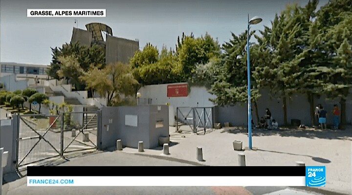 事件が起きたアレクシス・ドゥ・トクヴィル高校　France 24のニュース画面より