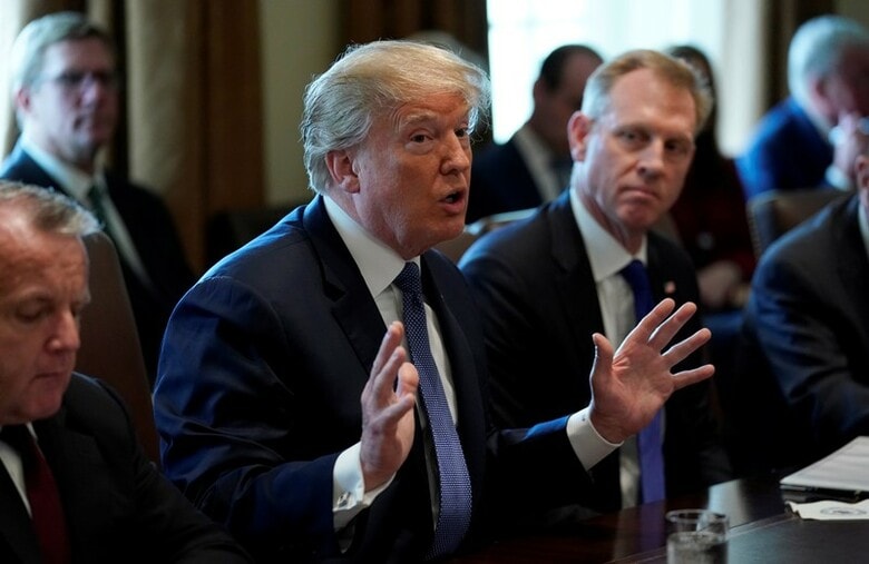 ４月９日、トランプ米大統領は、米政府は北朝鮮と折衝を続けており、米朝首脳会談は５月、もしくは６月初旬に行われる可能性があると述べた（２０１８年　ロイター／Kevin Lamarque）