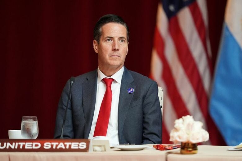 共和党のバーニー・モレノ上院議員。2026年3月7日、米国フロリダ州ドラルで代表撮影。REUTERS