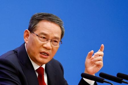 中国の李強首相は２７日、中国はより質の高い成長への移行を加速させながら、一定の経済拡大を維持すると述べた。国営メディアが伝えた。１３日撮影（２０２３年　ロイター/Florence Lo/Pool）