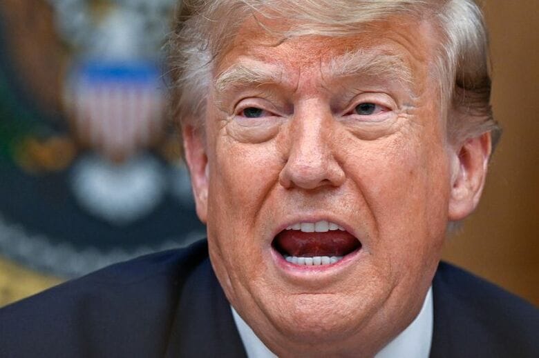 米メリーランド州キャンプデービッドで行われた閣議で発言するトランプ大統領。３１日撮影。REUTERS/Daniel Heuer