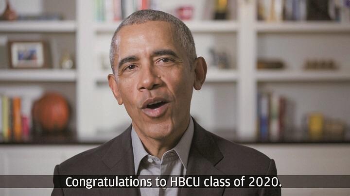 「バーチャル卒業式」のスピーチで現在の指導者を批判したオバマ  YOUTUBE/CHASEーREUTERS