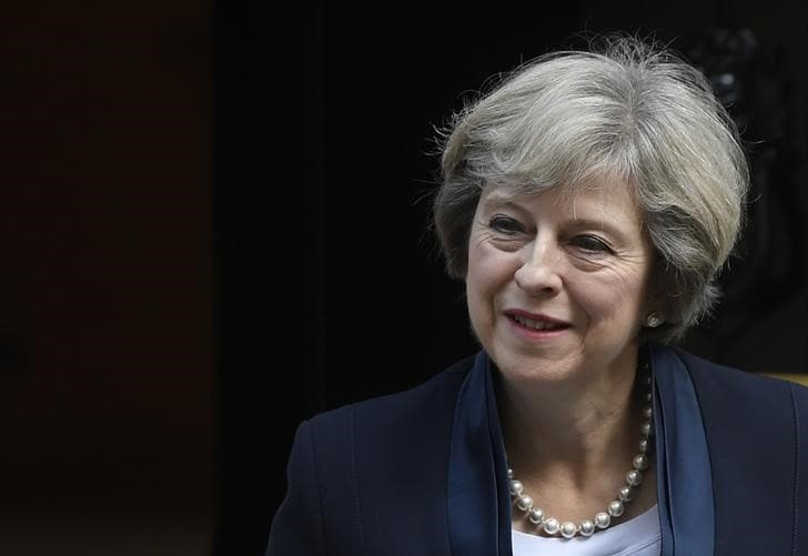 ９月１５日、英国のメイ首相は、フランスの電力公社ＥＤＦが主導し、中国企業が出資する原子力発電所建設計画の着工を条件付きで承認した。写真はロンドンで１４日撮影（２０１６年　ロイター／Toby Melville）